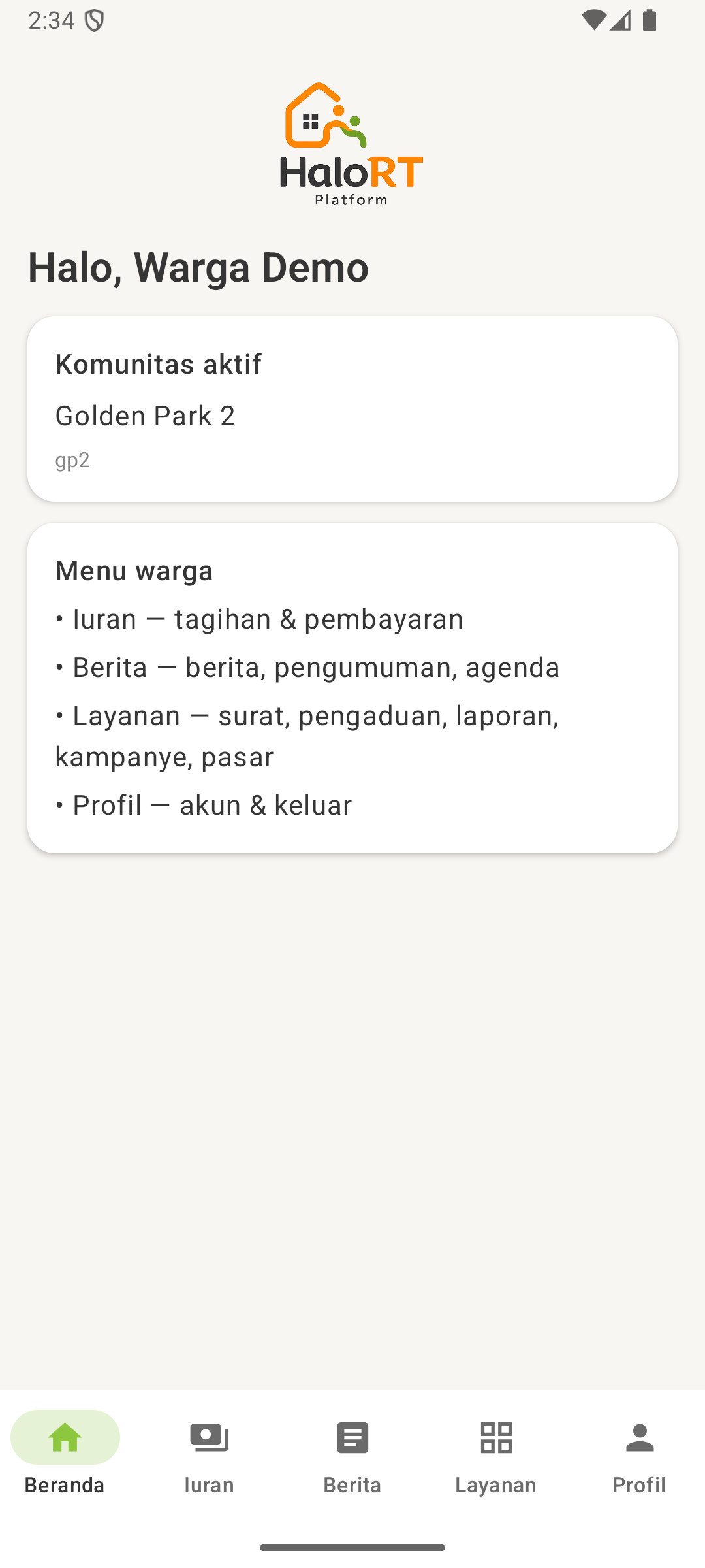 Beranda Android