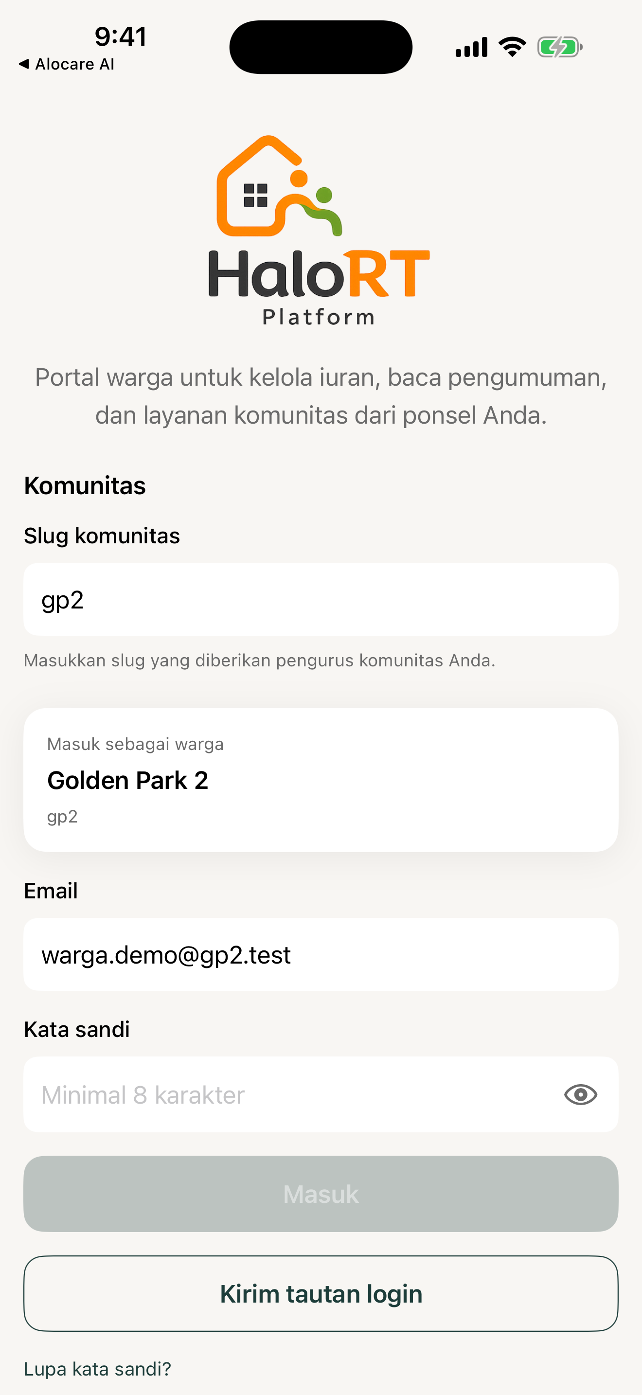 iOS login
