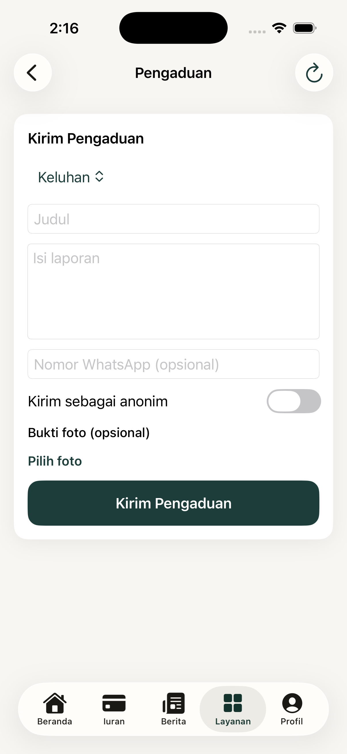 Pengaduan iOS