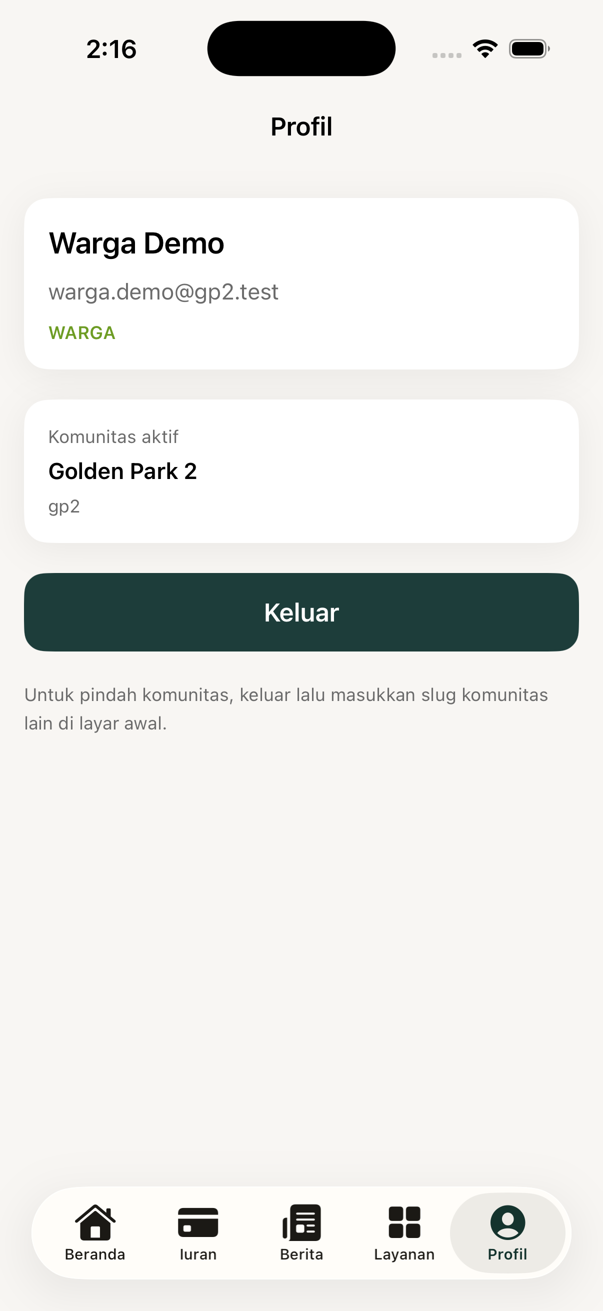 Profil iOS