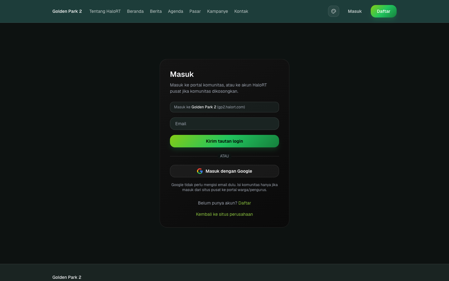 Login web