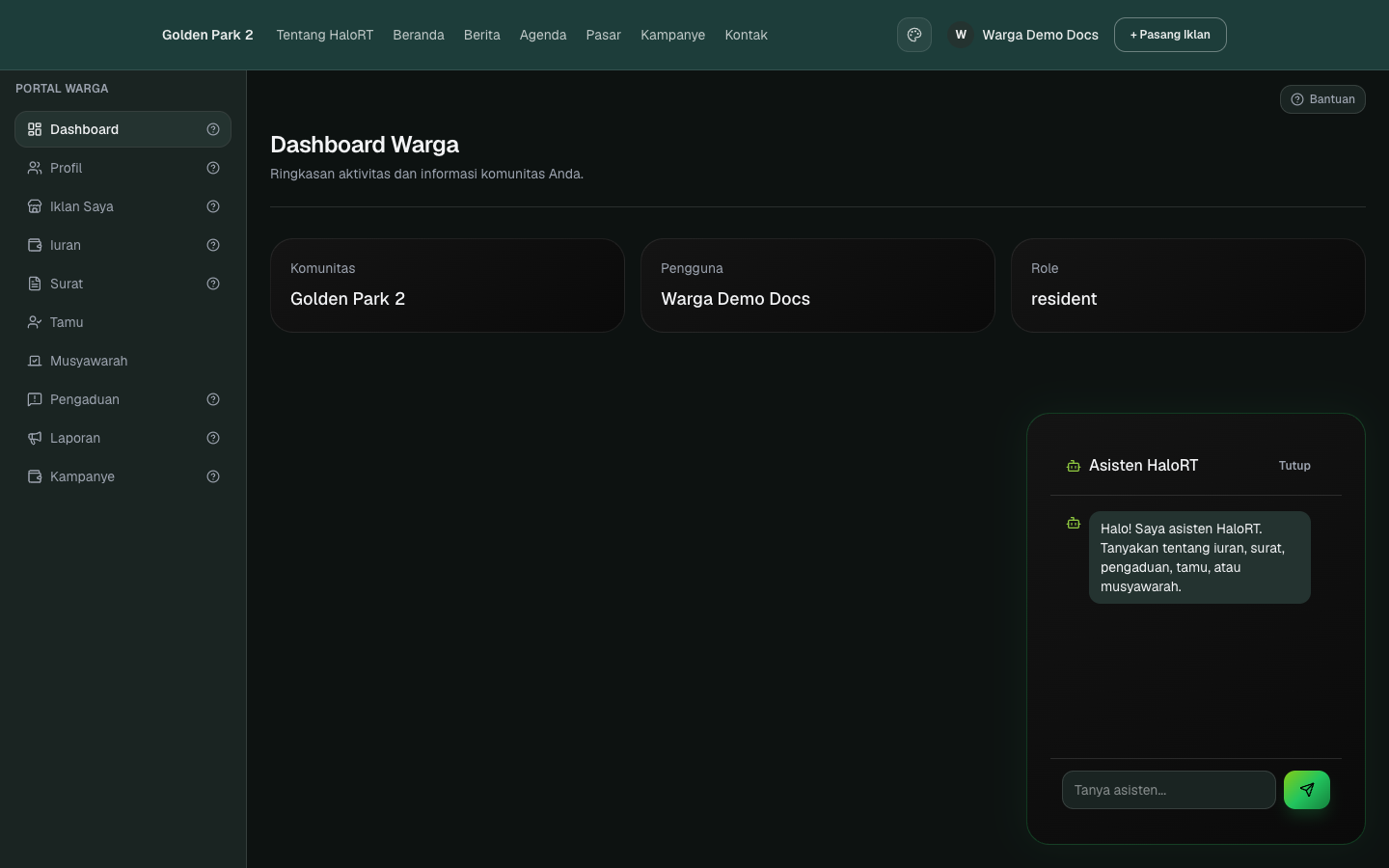 Widget asisten AI