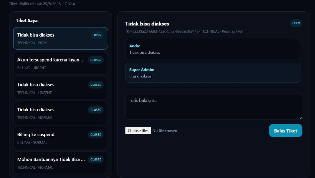 Tenant — detail tiket