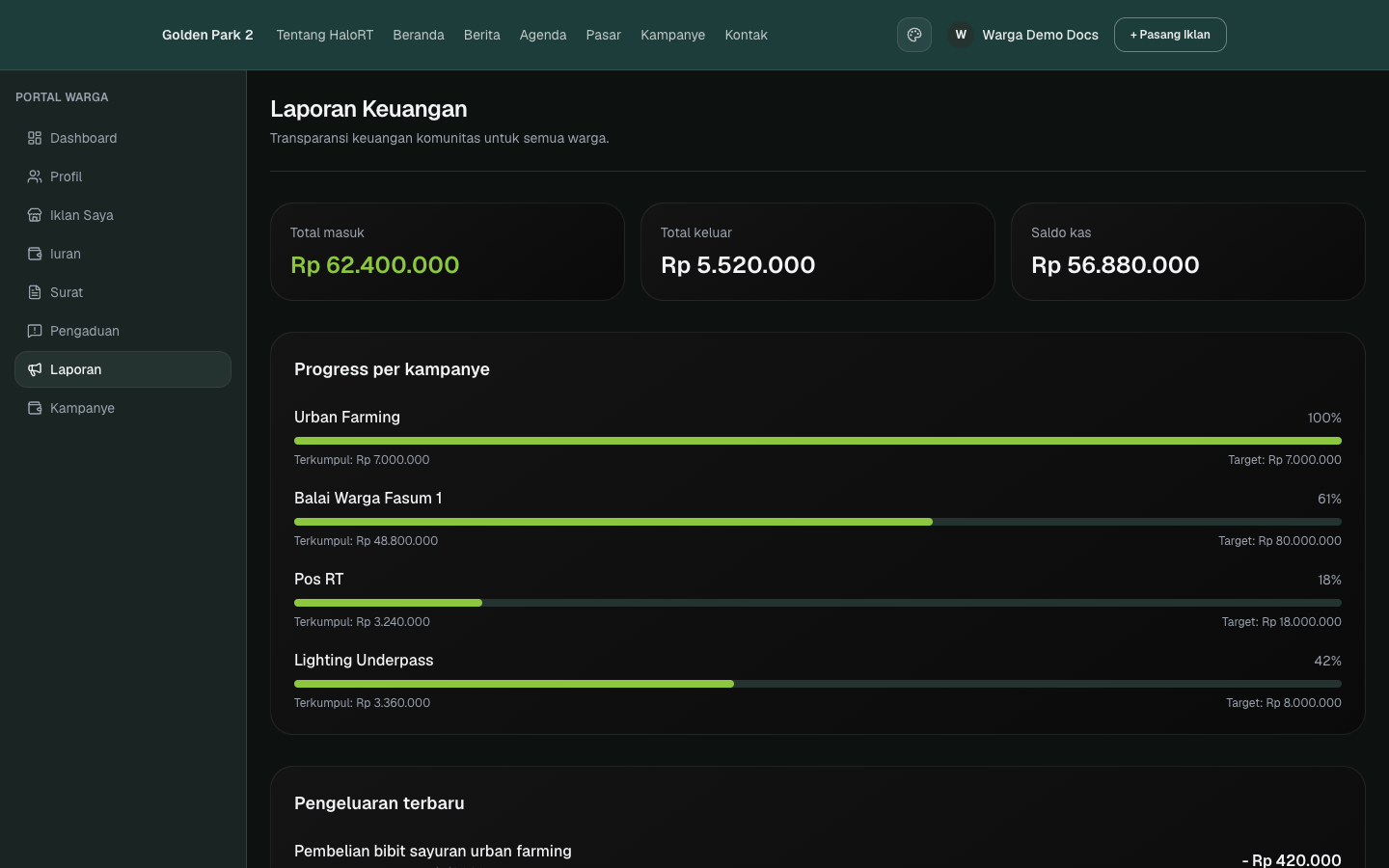 Laporan web